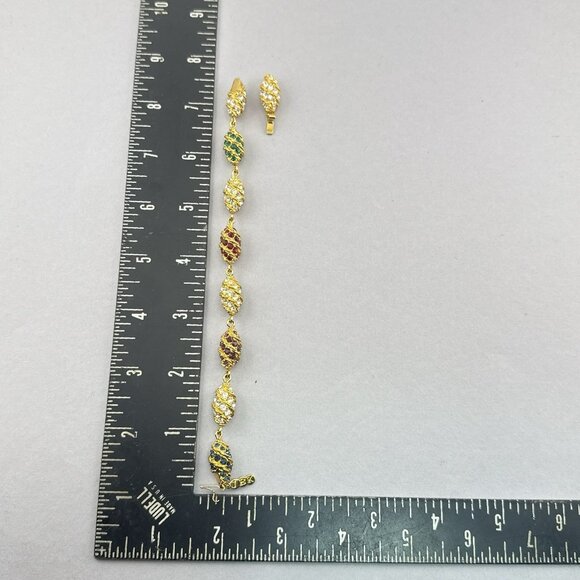 Camrose and Kross JBK Bracelet Rhinestone Royal Egg Jackie Kennedy Gold Tone - Picture 6 of 15